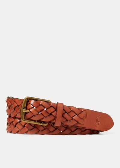 Pánské Pasek Polo Ralph Lauren Braided Kožené - 09563-ACEG